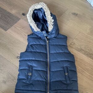 Janie and Jack Midnight Blue Vest with fur lining